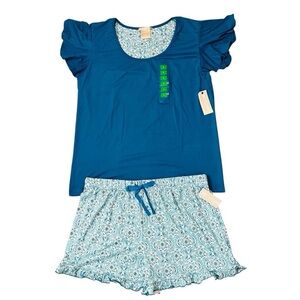 NWT! INK + IVY Mosaic Print 2-Piece Pajama Set. Size Large.